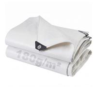 SHANNA Bâche de Protection Exterieur avec Oeillets, 4x6m 180 g/m² PE Bâche Voiture Piscine, Imperméable Résistante aux Déchirures UV Intempéries, Bâches Multiusage pour Meubles de Jardin, Blanc