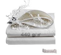 SHANNA Bâche de Protection Exterieur avec Oeillets, 4x6m 440 g/m² PVC Bâche Voiture Piscine, Imperméable Résistante aux Déchirures UV Intempéries, Bâches Multiusage pour Meubles de Jardin, Blanc