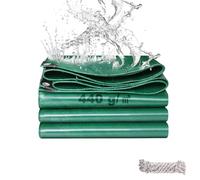 SHANNA Bâche de Protection Exterieur avec Oeillets, 4x6m 440 g/m² PVC Bâche Voiture Piscine, Imperméable Résistante aux Déchirures UV Intempéries, Bâches Multiusage pour Meubles de Jardin, Vert