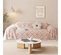 SHANNA Coton Couverture 1 2 3 4 Places en Forme de L d'angle Protege Canape, Protection Canape Chat Chiens Anti Griffe en Chenille AB Face Couvre Canapé Sofa Cover, Housse pour Meubles de Canapé