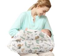 SHANNA Coussin Allaitement Coussin de Grossesse et d'allaitement XXL Oreiller d'allaitement Ergonomique Coussin de Maintien avec Coussin Housse 100% Cotton Amovible(Animaux de La Forêt)