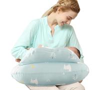 SHANNA Coussin d'allaitement multifonction avec housse 100 % coton lavable et réglable pour la taille, cadeau de grossesse (ours blanc)