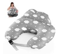 SHANNA Coussin d'allaitement pour Bébé : Coussin d'allaitement 100% Coton, Oreiller De Grossesse en Forme De U, Coussin Ergonomique Multifonction pour Bébé, Cadeau pour Femme Enceinte (Gris Nuage)