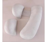 SHANNA Coussin de Grossesse pour Dormir, Coussin d'allaitement, Coton Oreiller de Grossesse de Soutien du Corps avec Housse Bambou Rafraîchissant Soyeux(Gris & Petit)