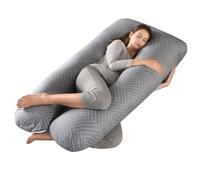 SHANNA Coussin de Grossesse pour Dormir, Oreiller de Corps Complet | Coussins de Maternité Ergonomique Soutien pour Le Dos, Hanches et Jambes des Femmes Enceintes, avec Une Housse en Lavable