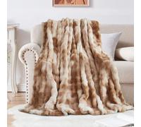 SHANNA Couverture 180x230 cm, Épaisse Plaid Lapin en Peluche Super Douce et Duveteux, Fausse Fourrure Haute Qualité, Polyvalente Polaire Chaude et Confortable pour Chambre Canapé Voyage