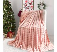 SHANNA Couverture douce et chaude en velours de lait à bulles 450 g/m² - Large moelleuse et polyvalente pour chambre à coucher, canapé, voyage, voiture, camping (rose, 180 x 230 cm)