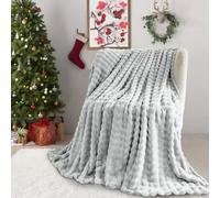 SHANNA Couverture douce et chaude en velours de lait à bulles 450 g/m² - Moelleuse et polyvalente pour chambre à coucher, canapé, voyage, voiture, camping (gris, 100 x 160 cm)
