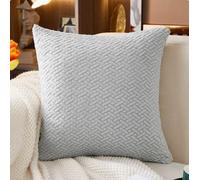 SHANNA Extensible Housse de Canapé 3 Places, Universelle Housse Canape Protection Chat Chiens Griffures, Housse de Coussin et Siège Résistante à l'usure (Tissage Gris Clair, Housse Oreiller)