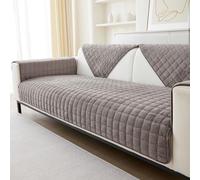 SHANNA Housse de Canapé Épais 1/2/3/4 Places en Forme de L, Couvre Canapé Protege Housse de Canapé Universelle Antidérapante en Fausse Fourrure pour Salon (Cube Marron, 90 x 210 cm)