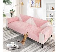SHANNA Housse de Canapé Épais 1/2/3/4 Places en Forme de L, Couvre Canapé Protege Housse de Canapé Universelle Antidérapante en Fausse Fourrure pour Salon(Chenille Douce Rose, 70 x 210cm)