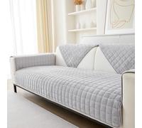 SHANNA Housse de Canapé Épais 1/2/3/4 Places en Forme de L, Couvre Canapé Protege Housse de Canapé Universelle Antidérapante en Fausse Fourrure pour Salon (Cube Gris, 70 x 210 cm)