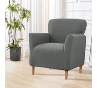 SHANNA Housse de chaise de banquet extensible : 1 housse de fauteuil tricotée de luxe, antidérapante, couleur unie, pour canapé, bureau, réception, lecture (A-gris foncé)