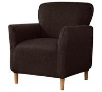 SHANNA Housse de fauteuil de banquet extensible : 1 pièce - Housse de chaise tricotée moderne, luxueuse, adaptée aux animaux domestiques, pour bureau, réception, lecture, canapé (motif chocolat-vigne)