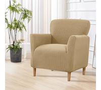 SHANNA Housses de chaise de banquet extensibles : 1 pièce, Housses de fauteuil en tricot de luxe du milieu du siècle, imperméables, avec tiges en mousse, pour fauteuil ou canapé, pour salon, chambre