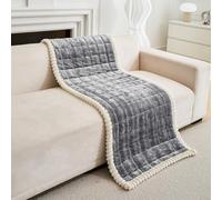 SHANNA Housses De Coussin De Canapé Matelassées en Velours Peluche Magiques, Housses De Canapé Épaisse, Tapis De Canapé pour Animaux Ultra Doux, sans Décoloration pour Salon (Gris Foncé, 70×210cm)
