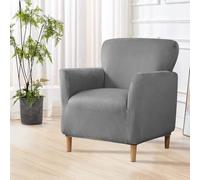 SHANNA Housses de Fauteuil Luxe pour Banquet: Nouveau Velours 1 Pièce de Housses de Chaise Extensibles Antidérapantes Unicolores pour Bureau, Réception, Canapé de Lecture (Gris Foncé)