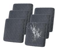 SHANNA Lot de 6 housses de coussin imperméables pour canapé sectionnel - Lot de 6 housses de coussin imprimées super douces, adaptées aux animaux domestiques (gris foncé)