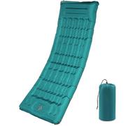 SHANNA Matelas De Camping Autogonflant : Extra Épais 12 Cm Thermo Matelas Gonflable avec Oreiller Pliable Matelas De Couchage Autogonflant avec Pompe À Pied, pour Tente Trekking Plage (Bleu Paon)