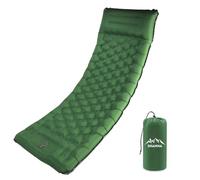 SHANNA Matelas De Camping Autogonflant : Extra Épais 12 Cm Ultraléger Matelas De Couchage 50D Isolé Connectable avec Oreiller pour Randonnée, Camping, Trekking, Tente (Vert Olive)
