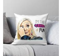 Shannon Storms Beador Queen Of Fun Taie d'oreiller carrée en polyester et lin velours imprimé décoratif Housse de coussin pour la maison