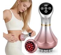 SHANOER Masseur de drainage lymphatique 4 en 1 - Outil de message anti-cellulite avec chauffage/vibration/luminothérapie, portable sans fil pour sciatique, soulagement de la douleur et raffermissement