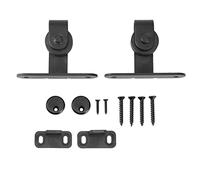 shanpu Kit de ferrures pour portes coulissantes avec rail de suspension monté sur la partie supérieure Rail en acier pour porte d'armoire Rail à rouleau pour porte simple B