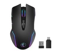 shanpu Souris sans fil 2,4 G Souris Ergonomique Jiggler Mouse Mover LED Rechargeable Souris Silencieuse Souris Optique USB