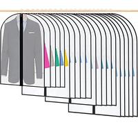 ShanQian Lot de 20 Housses de Vêtements avec Zip, 60 x 140/120/100/80cm Transparentes Housse Vetement à Suspendre Penderie, Housse Vetement Long pour Chemise, Robes, Manteau