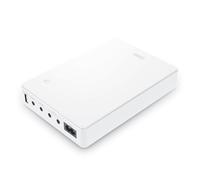 Shanqiu Mini UPS Alimentation sans interruption pour routeur, modem, caméra avec entrée AC sortie USB 5 V DC 5 V 9 V 12 V 3 A (74 Wh blanc)