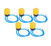 ShanQuilyx 5PCS Yellow Foot Air Pump, 4.5 inch Plastic Balloon Inflator, Yoga Ball Foot Pump with Long Soft Hose and Additional Nozzles, for Wedding Festivals, Exercise Balls, Inflatable