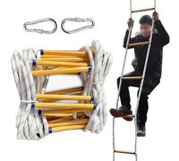 SHANRROW Échelle de Corde d'évacuation en Cas d'incendie, échelles d'évacuation d'urgence pour la Maison, échelles de fenêtre en Corde de Nylon Souple,30M