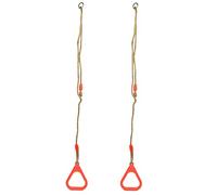 Shanrya Anneau de Fitness, Plastique Jaune/Rouge/Bleu Une Paire d'anneaux de Gymnastique, pour Aire de Jeux pour Enfants Utilisation intérieure et extérieure Anneau de Suspension pour Enfants(Rouge)