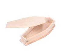 Shanrya Boîte de Cercueil d'halloween, Boîte Cercueil en Bois Bricolage Artisanat Accessoires Boîte Cercueil Artisanat Cercueil pour Animaux Grande Boîte en Bois avec Couvercle pour Fête