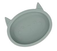 Shanrya Bol de Nourriture pour bébé, Bol Flexible et Mignon en Forme de Chat à Ventouse pour Tout-petits pour les Repas (Couleur olive)