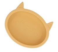 Shanrya Bol de Nourriture pour bébé, Bol Flexible et Mignon en Forme de Chat à Ventouse pour Tout-petits pour les Repas (gingembre)