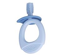 Shanrya Brosse à Dents en Silicone pour bébé, poignée annulaire pour Brosse à Dents d'entraînement pour bébé avec boîte de Rangement pour Un Usage Quotidien(Bleu)