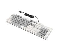 Shanrya Clavier de Jeu Mécanique, Clavier d'ordinateur Filaire de Conception Ergonomique à 104 Touches pour Ordinateurs Portables avec Interrupteur Bleu (Blanc Gris)