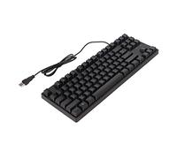 Shanrya Clavier Filaire USB, 87 Touches Clavier Mécanique Touches Incurvées Noires pour Ordinateur Portable