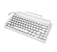 Shanrya Clavier Mécanique, Clavier de Jeu Capuchons Ronds 83 Touches Commutateurs Bleus (Blanc)
