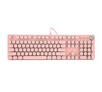 Shanrya Clavier mécanique noir - Clavier de jeu - Design compact - 104 touches - 2 couleurs - Mode multi-lumière pour bureau pour jeux à la maison (902-7 rose)