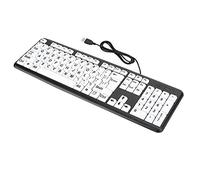 Shanrya Clavier pour Personnes âgées Clavier à Gros Caractères Résistant à l'usure Noir Ordinateur de Bureau Durable pour PC Maison (Noir)