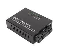 Shanrya Convertisseur de Média Ethernet, Matériau Métallique 100 à 240V 100 Mbps Monomode Plug and Play Fiber Media Converter pour Le Bureau (Prise UE)