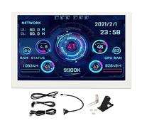 Shanrya Écran de Panneau de Capteur PC, Résolution 5 Pouces IPS 800x480 Moniteur de Température d'Ordinateur Thème Bricolage pour Ordinateur de Bureau