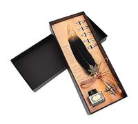 Shanrya Ensemble de Plumes Vintage, Ensemble d'outils d'écriture, Pointe de Stylo à Trempette exquise Peut être utilisé Seul pour Un ami école de Bureau appropriée(Le Noir)