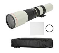 Shanrya F8-F32 Téléobjectif manuel, revêtement multicouche compact Téléobjectif fiable de 500 mm Fixation T2 pour Chasse, Birdwatching, Jeux Sportifs (blanc)