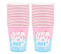 Shanrya Gobelet en Carton, Gobelet en Carton de Fête Couleur Bleu Rose Recyclable pour Les Soirées Dansantes pour Les Barbecues pour Les Anniversaires