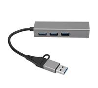 Shanrya Hub USB3.0, Adaptateur USB C vers RJ45 Gris argenté 5 Gbps pour Windows