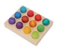 Shanrya Jeu de des Couleurs en Bois, 360 ° Moelleux Lisse améliore la Perception des Couleurs des Couleurs Panneau de Cheville Tilleul pour l'éducation précoce