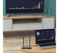 Shanrya Kit émetteur et Récepteur d'interface Multimédia HD, 200 M d'extension WiFi Robuste 1920 X 1080P 100-240 V IR Remote pour TV pour Réunion d'enseignement (Prise UE)